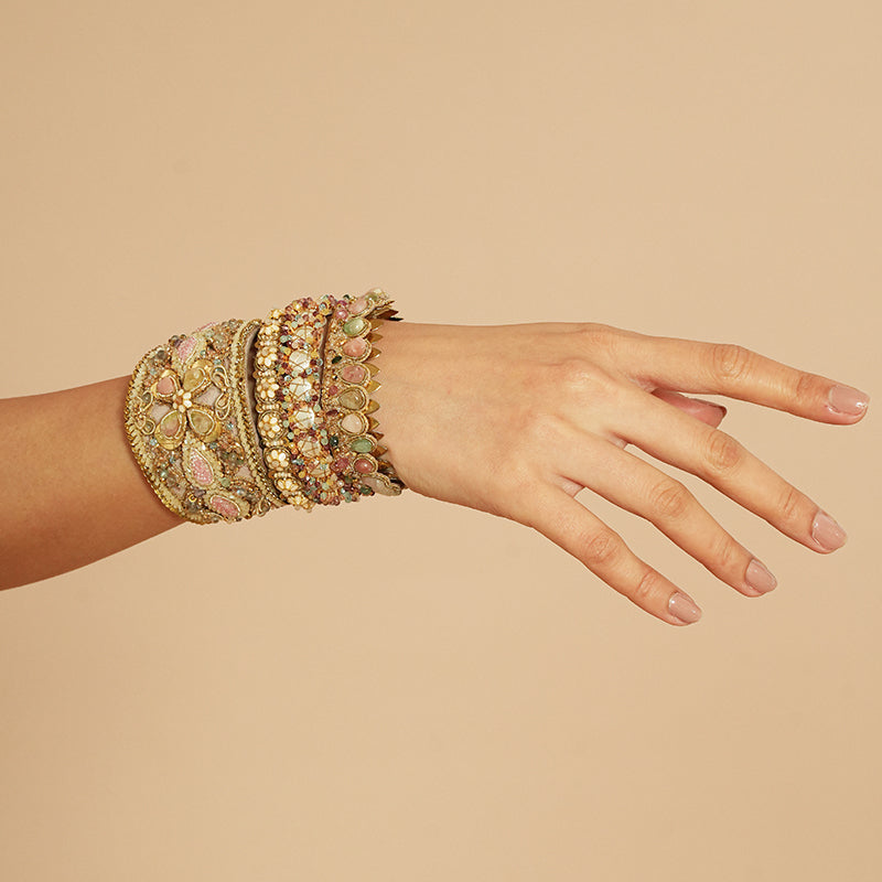 Model wearing Deepa Gurnani Luni bracelet
