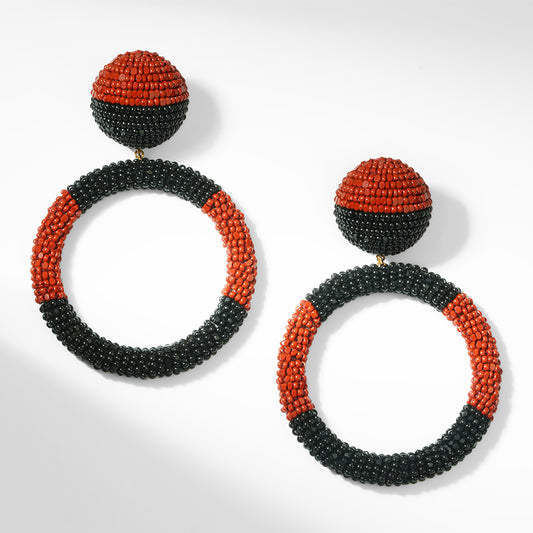 Deepa Gurnani Tavara Earrings in Maroon Color