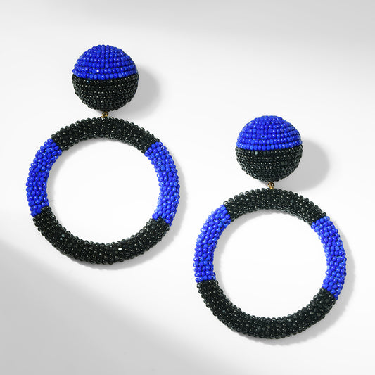 Deepa Gurnani Tavara Earrings in Cobalt color
