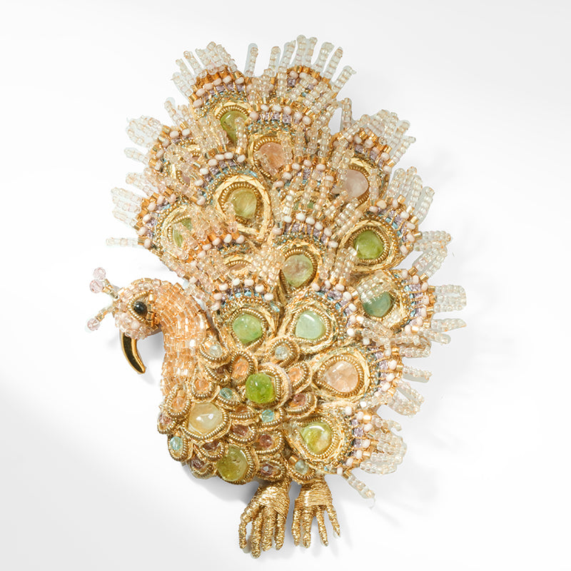 Deepa Gurnani Maharaja Peacock Brooch