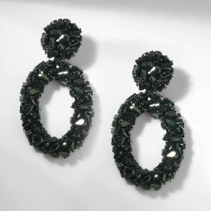 Deepa Gurnani Dinorah Earrings in Black color