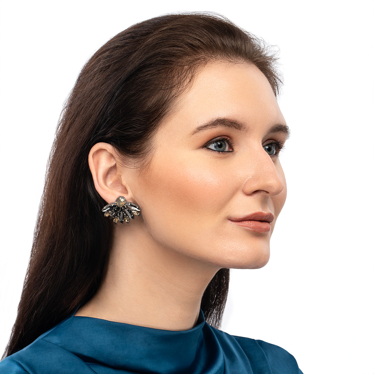 Handmade Vania Earrings in Gunmetal