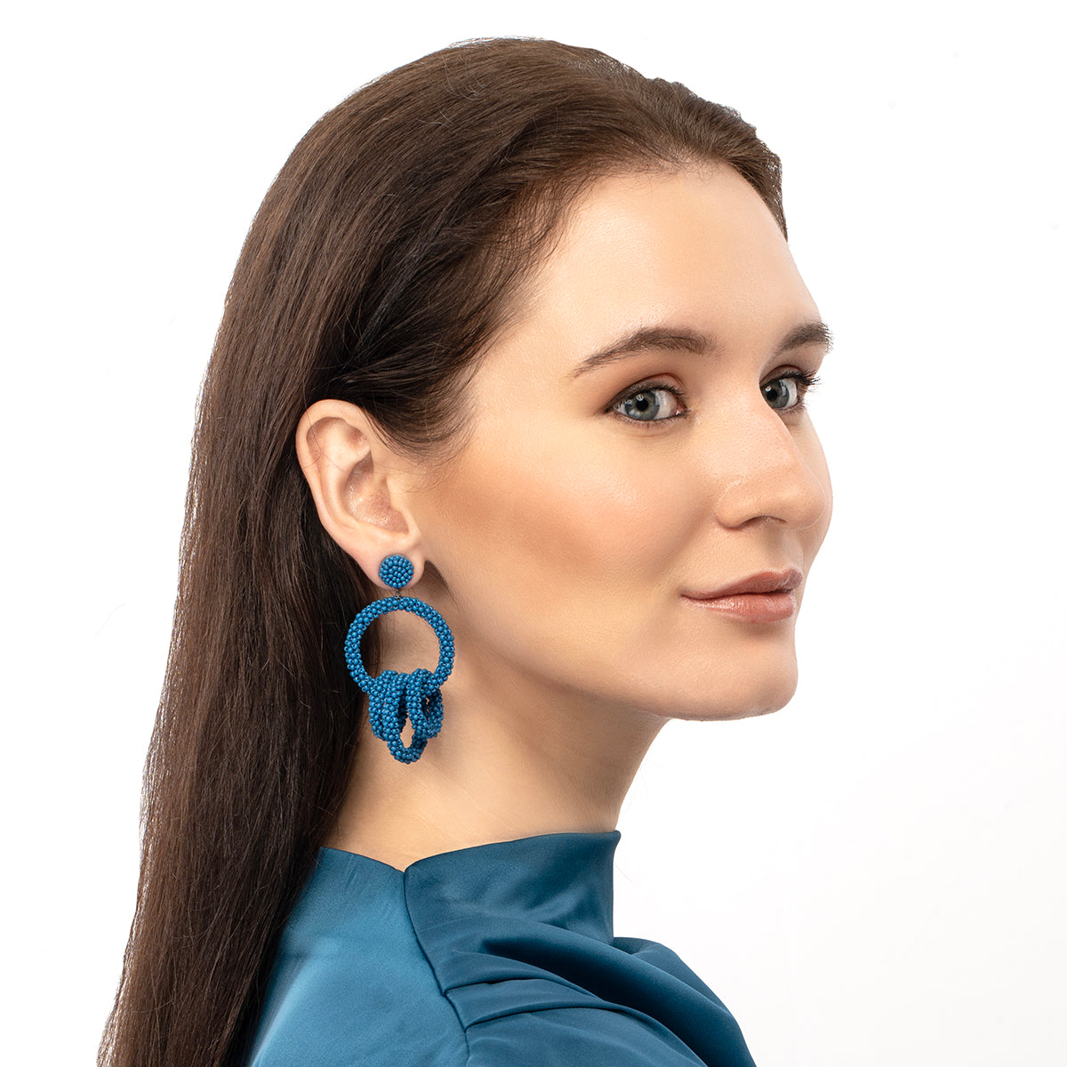 Handmade Karlee Earrings in Cobalt