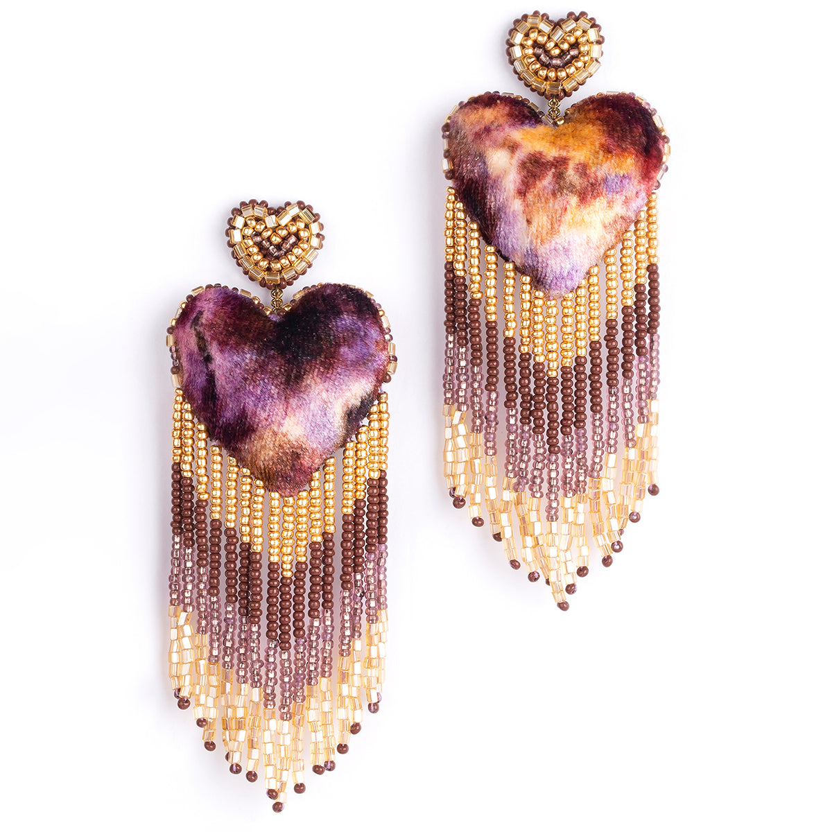 Black, Red & Silver & Gold Handmade Cluster Earrings - Boho Chic Dangl –  Rhonda Chase Design