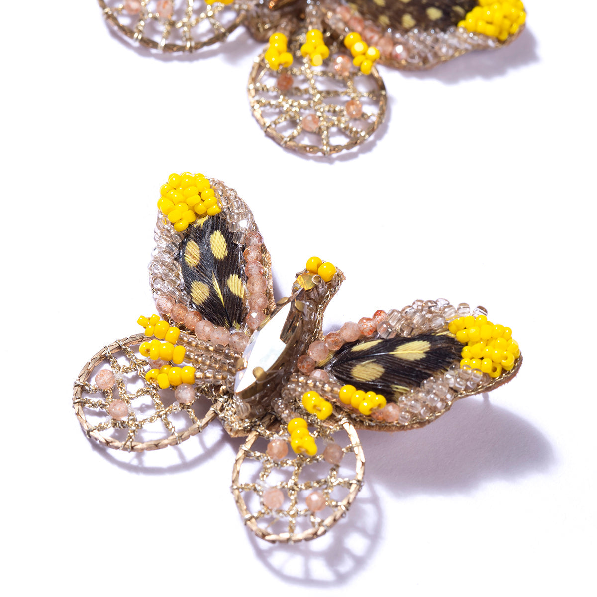 Deepa Gurnani Handmade Cate Butterfly Yellow Earrings