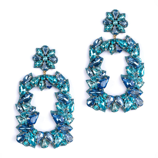 Deepa By Deepa Gurnani handmade Anushka Earrings in turquoise color