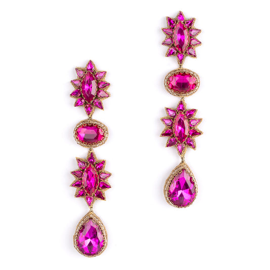 Deepa by Deepa Gurnani Handmade Ariella Earrings in Fuchsia color