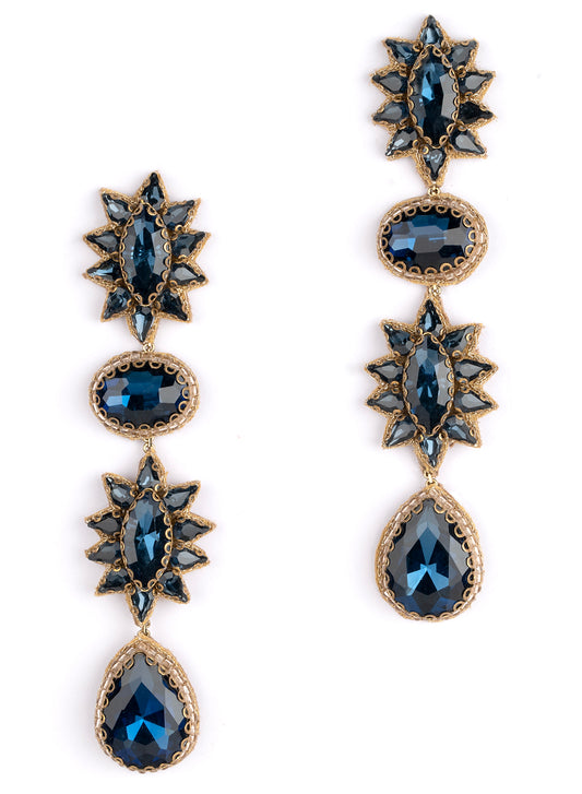Deepa by Deepa Gurnani Handmade Ariella Earrings in Sapphire color