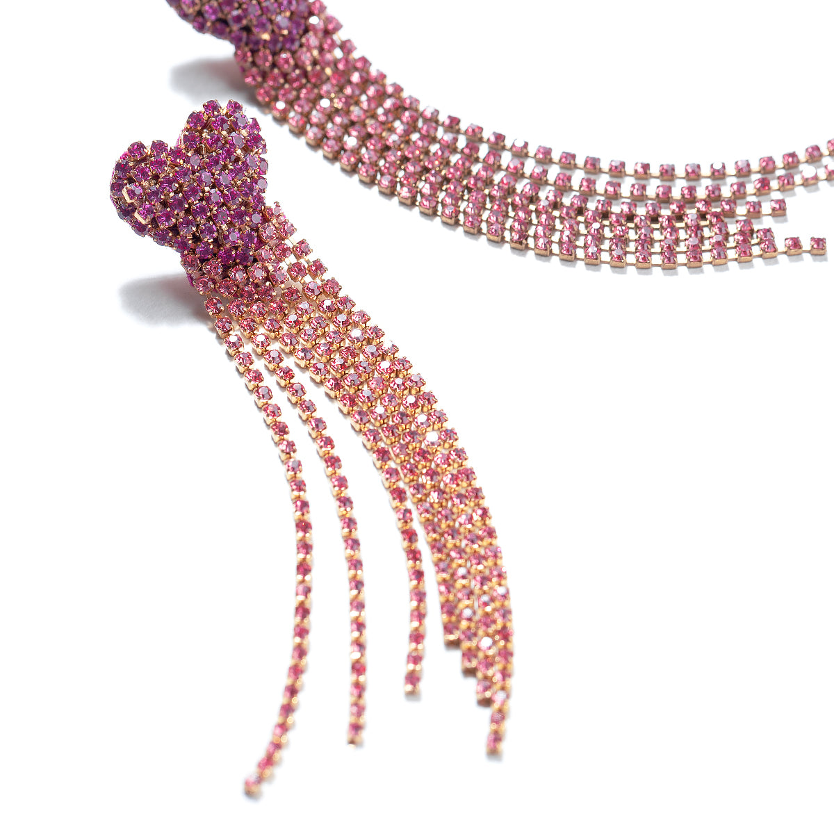 Fuschia chandelier earrings store