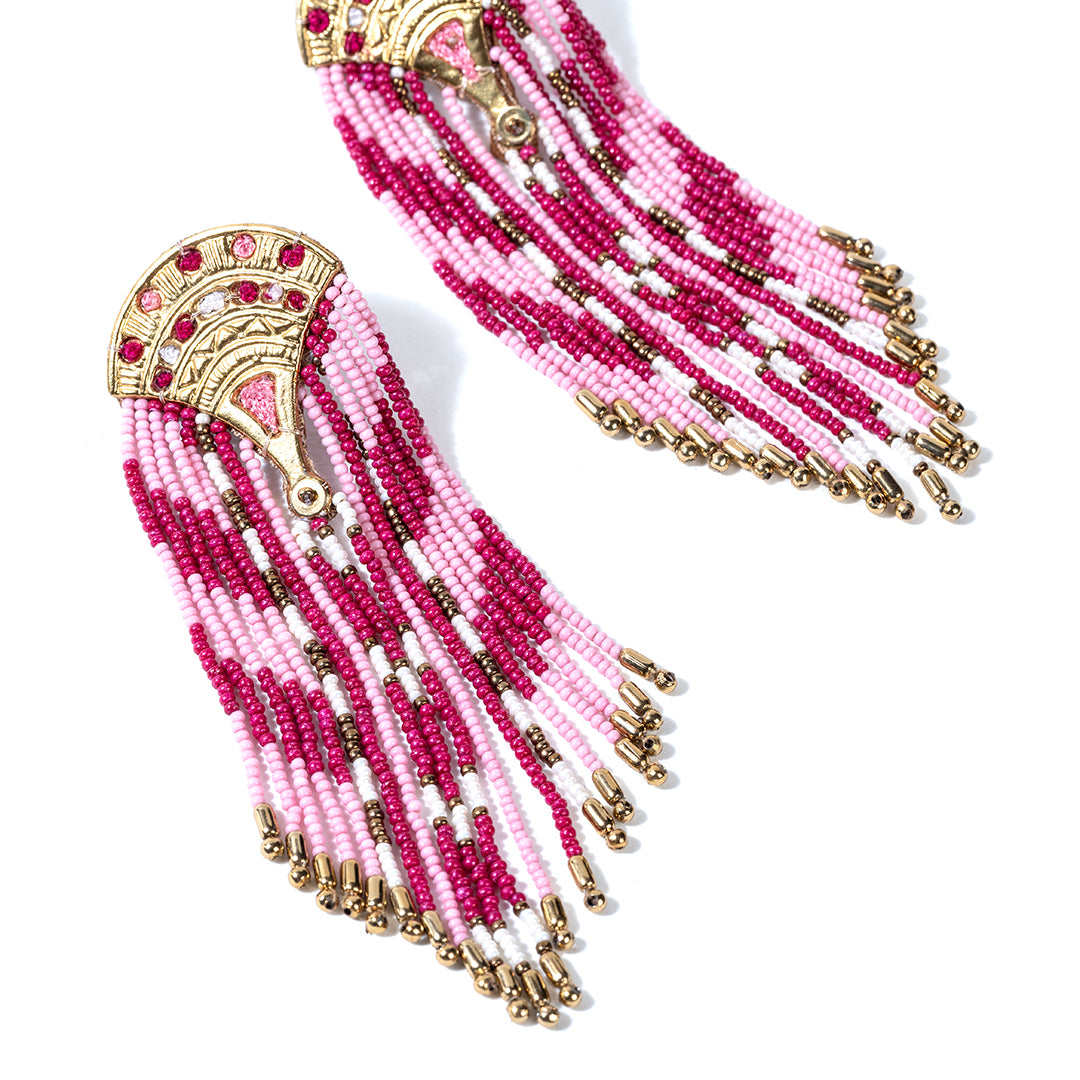 Deepa By Deepa Gurnani handmade Merida Earrings in Fuchsia color