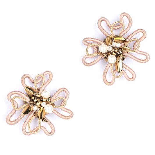 Deepa By Deepa Gurnani handmade Minnie Earrings in baby pink color