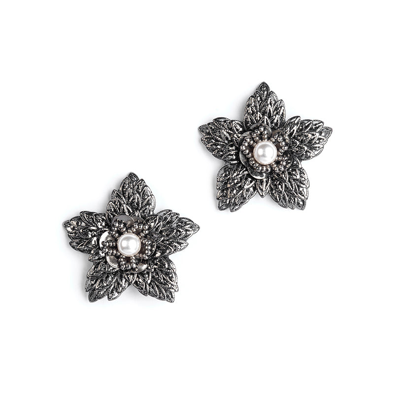 Deepa By Deepa Gurnani Juno Earrings Gunmetal Color