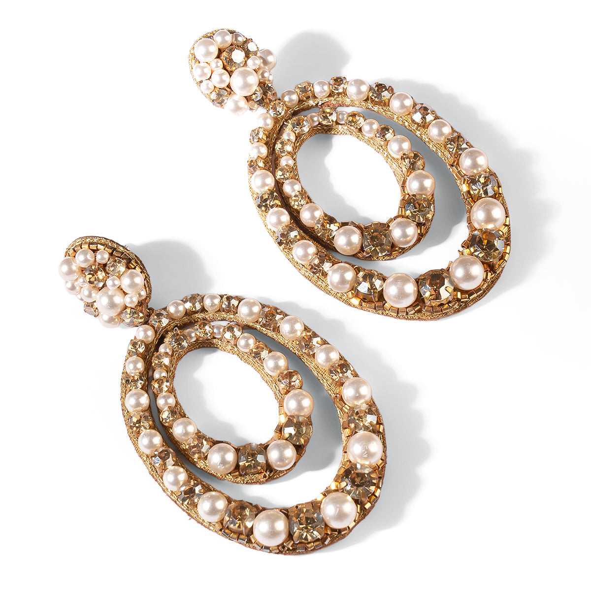 Deepa Gurnani Pret Spencer Earrings in Gold color