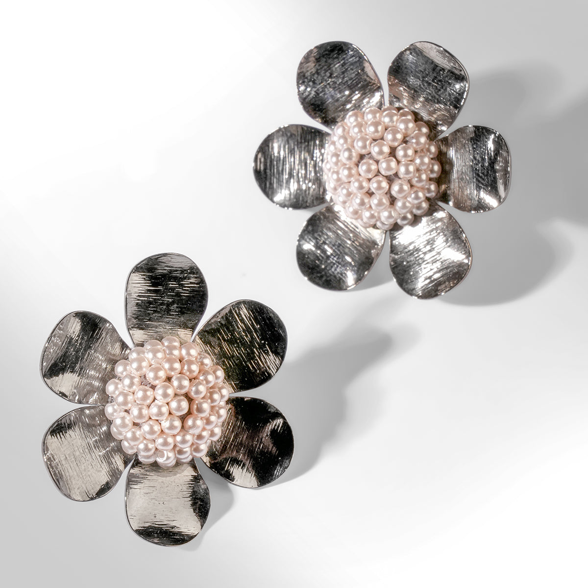 Deepa Gurnani Curie Earrings in gunmetal color