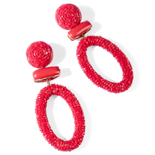 Deepa Gurnani Pret Yolanda Earrings in Red Color