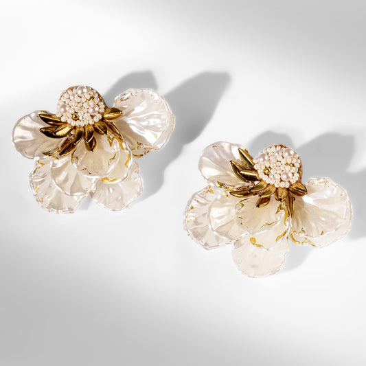 Deepa Gurnani Pret Wally Earrings in gold color 