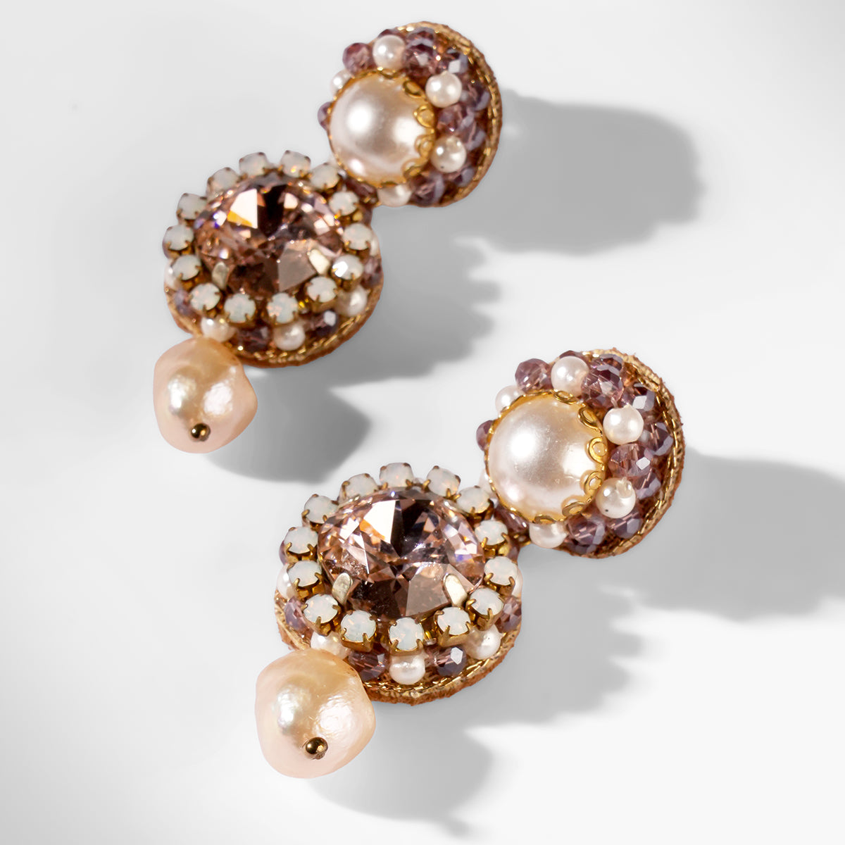 Deepa Gurnani Pret Mukta Earrings in pink color