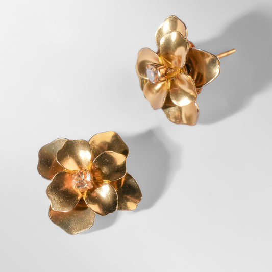 Deepa Gurnani Pret Siran Earrings in gold color