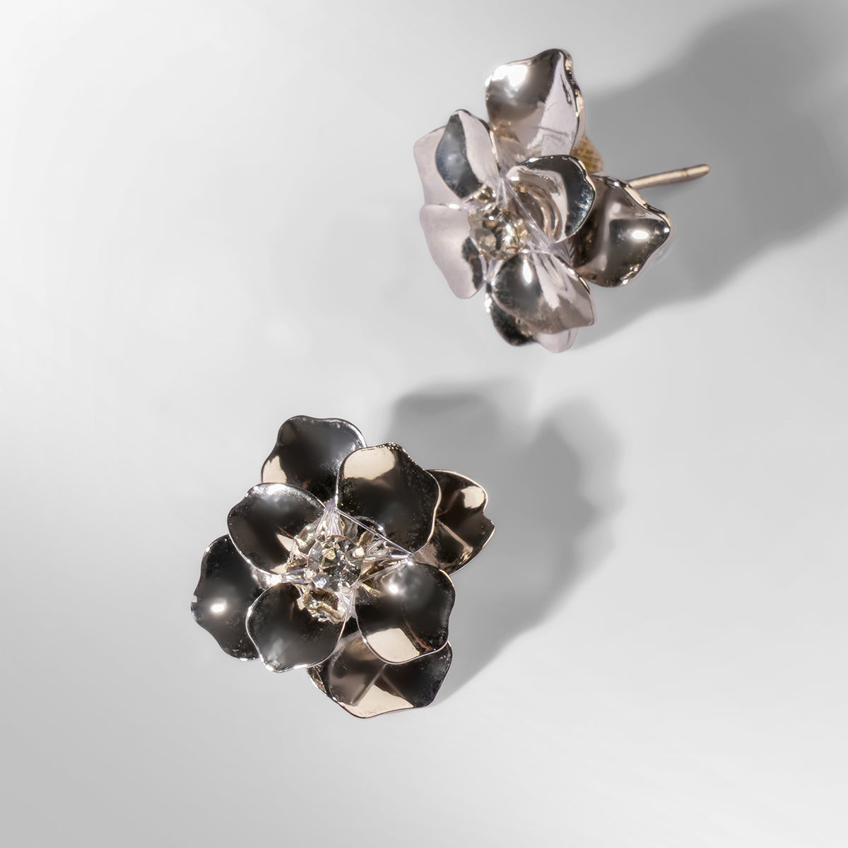 Deepa Gurnani Pret Siran Earrings in silver color