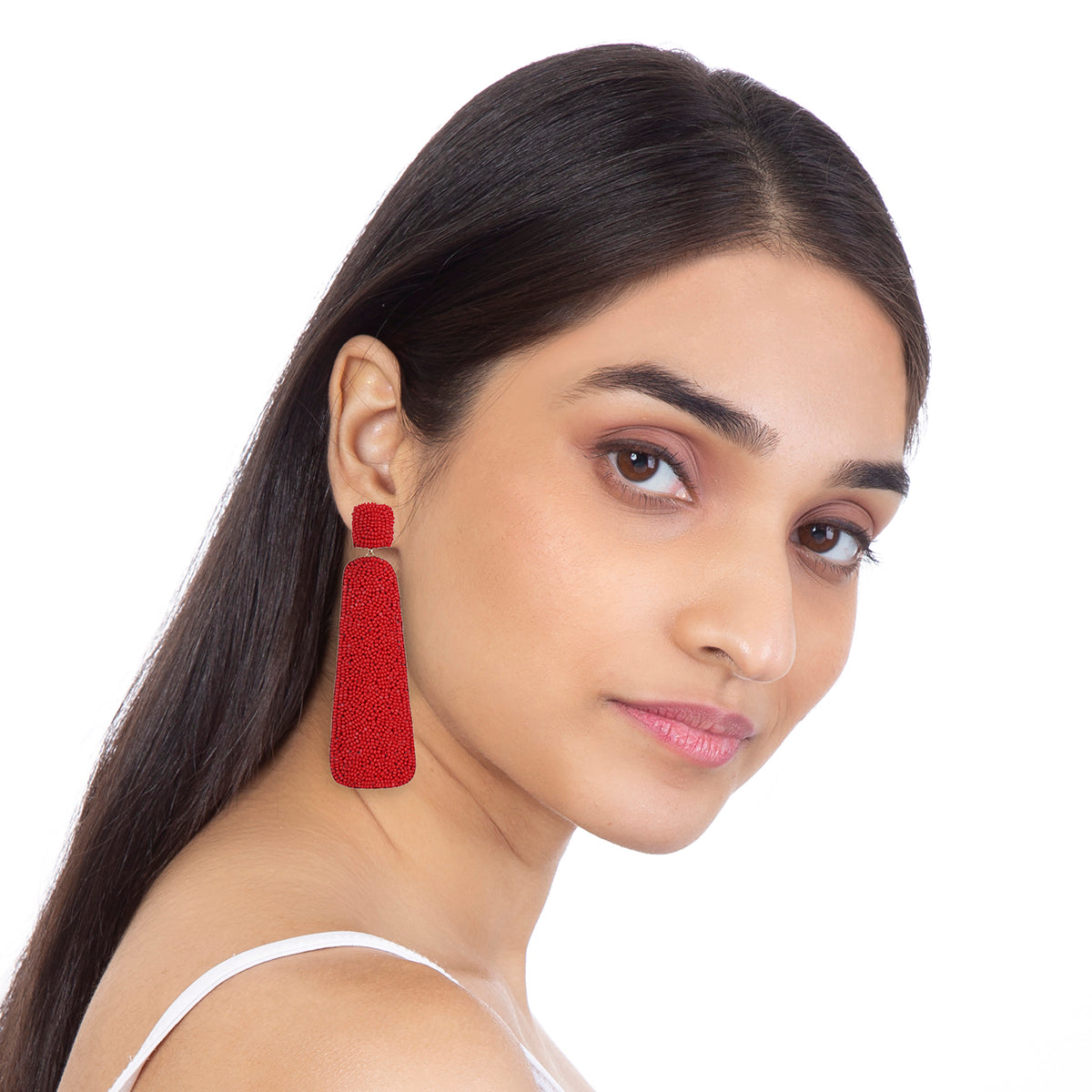 Deepa Gurnani Handmade Callia Earrings Red