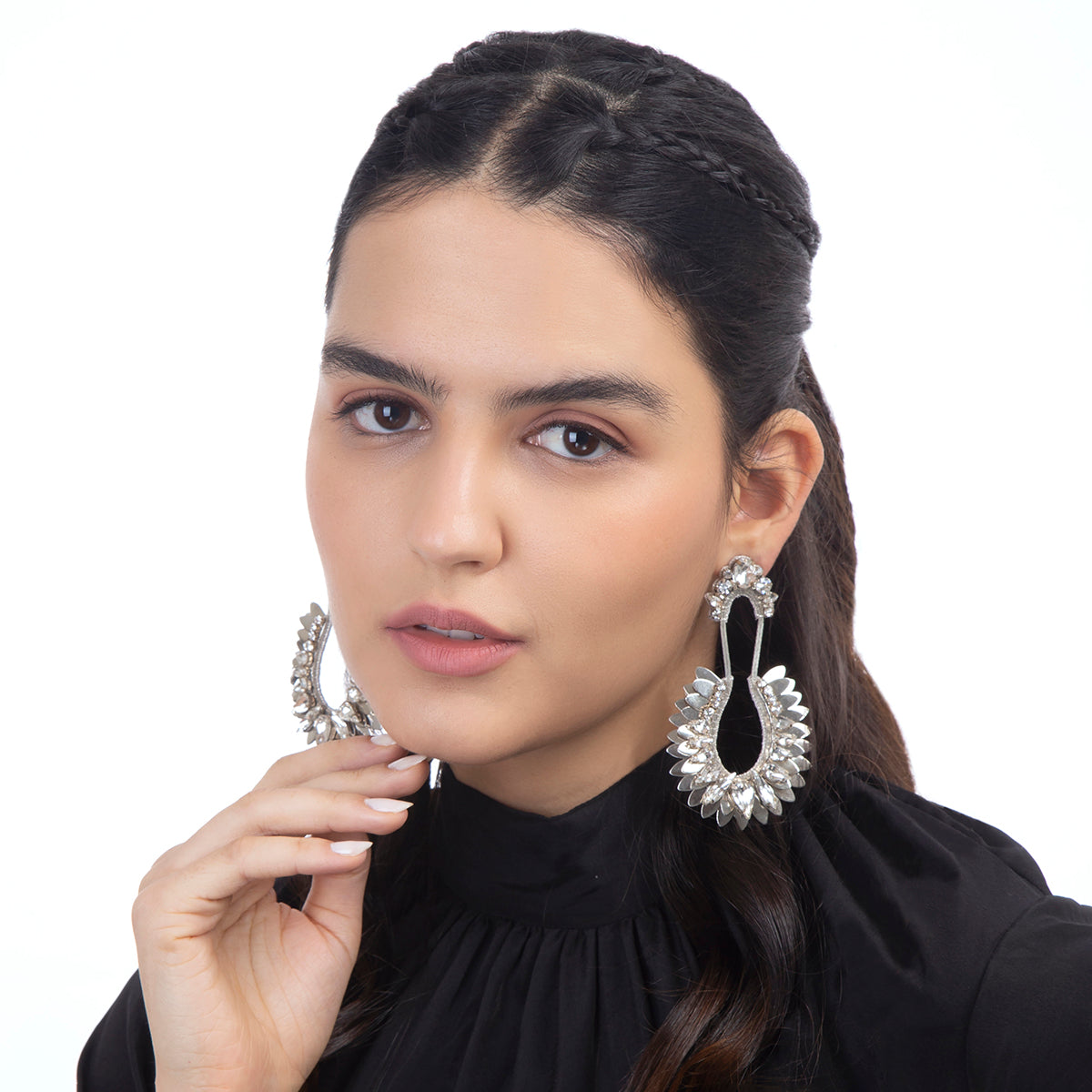 Deepa Gurnani Handmade Nior Earrings Silver