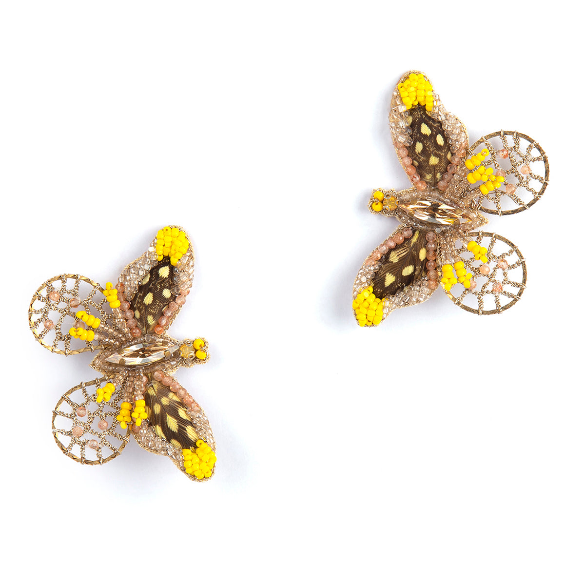 Women's Golden Butterfly 18K Gold Plated Drop Earring W/ Shell Pearls – Eye  Candy Los Angeles