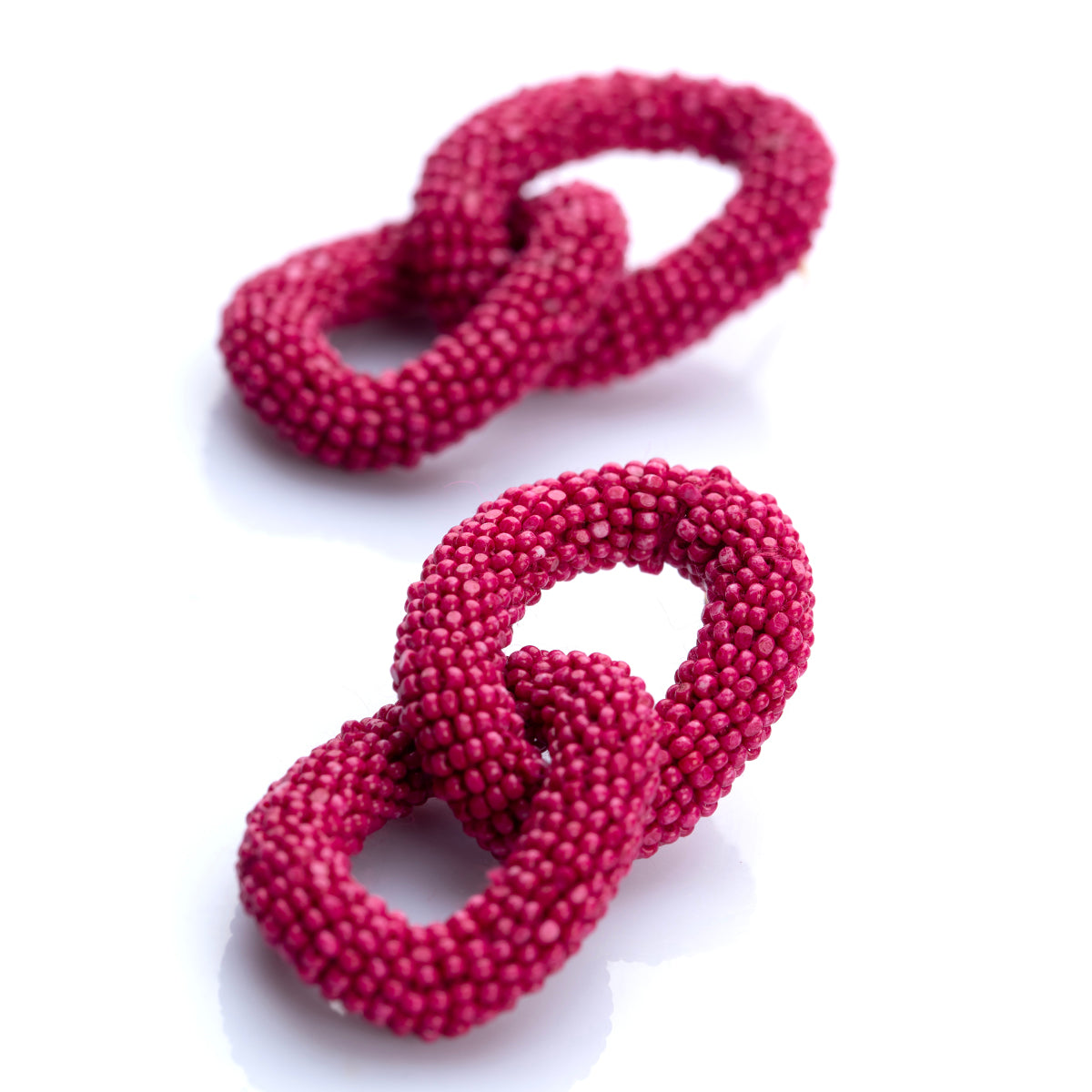 Handmade Luxury Deepa Gurnani Loulou Earrings in Fuschia Color
