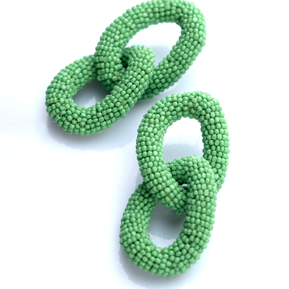 Handmade Luxury Deepa Gurnani Loulou Earrings in Green Color