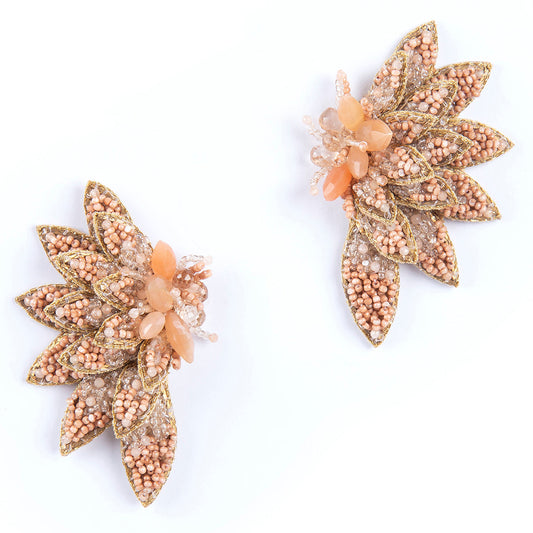 Pink semiprecious handmade earrings