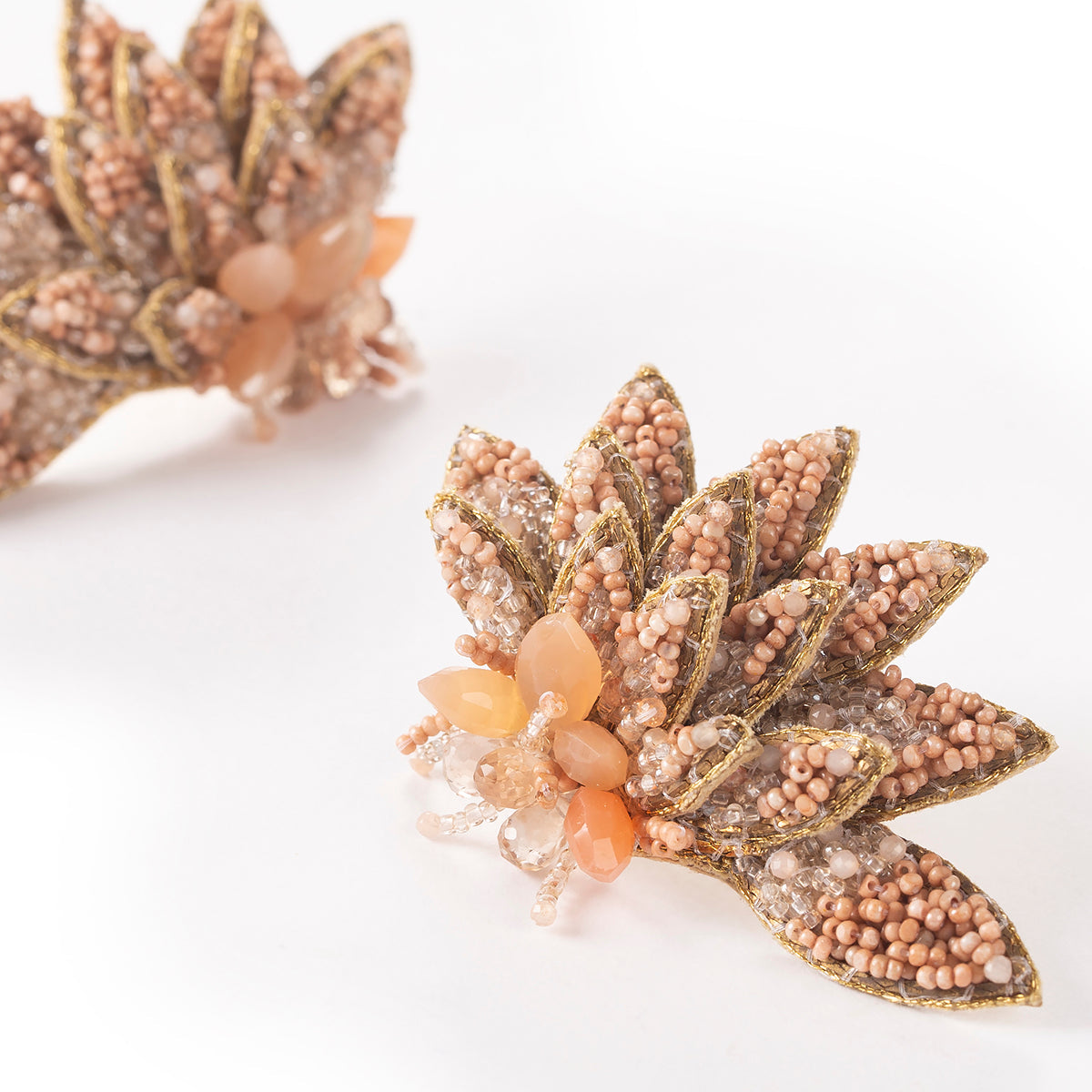 Pink semiprecious handmade earrings