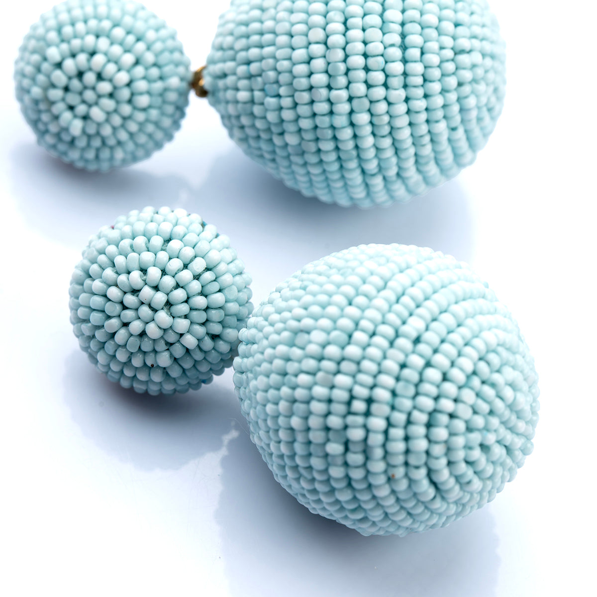 Handmade Glass sheen bead ball, Baby Blue Teslana Earrings