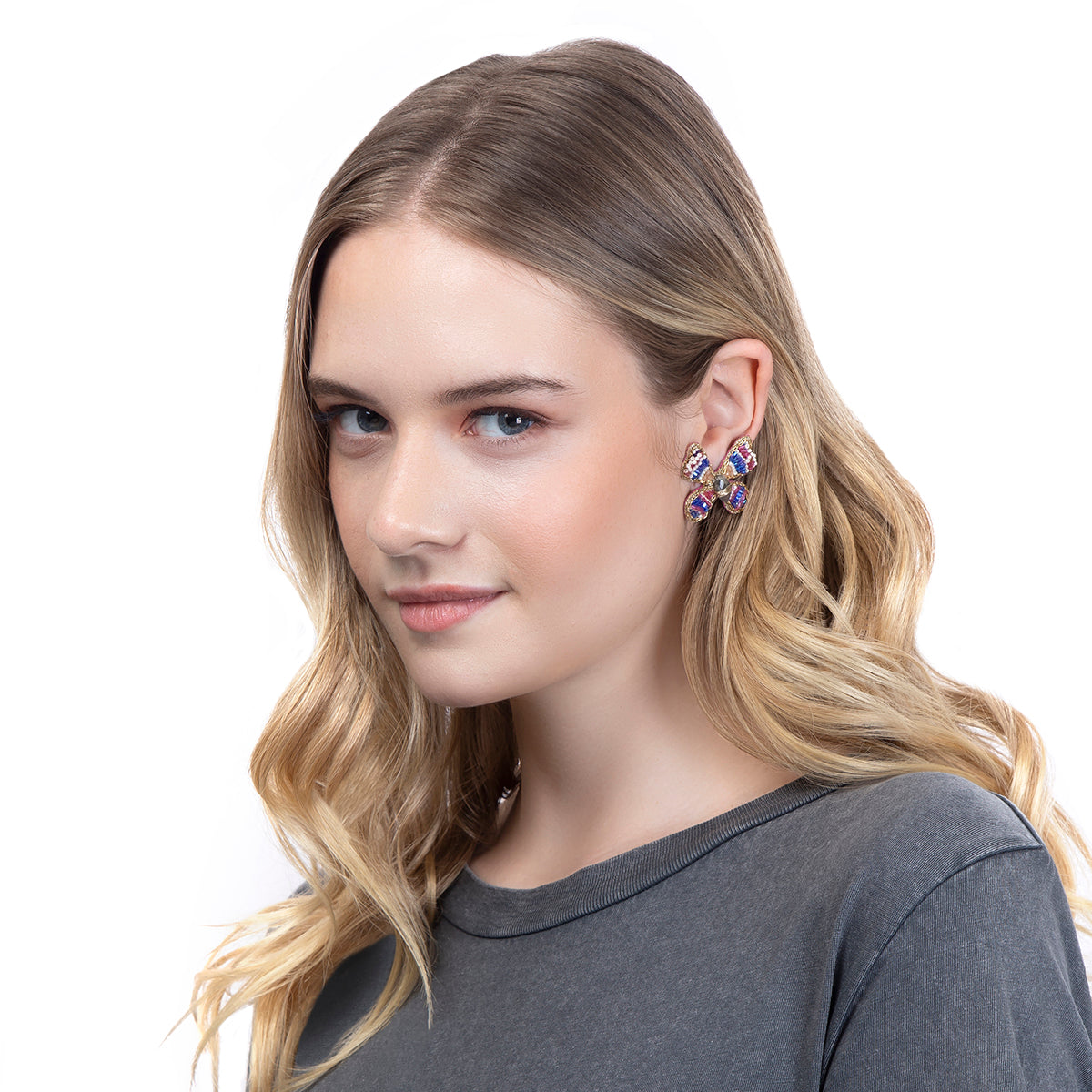 Lightweight small butterfly earrings