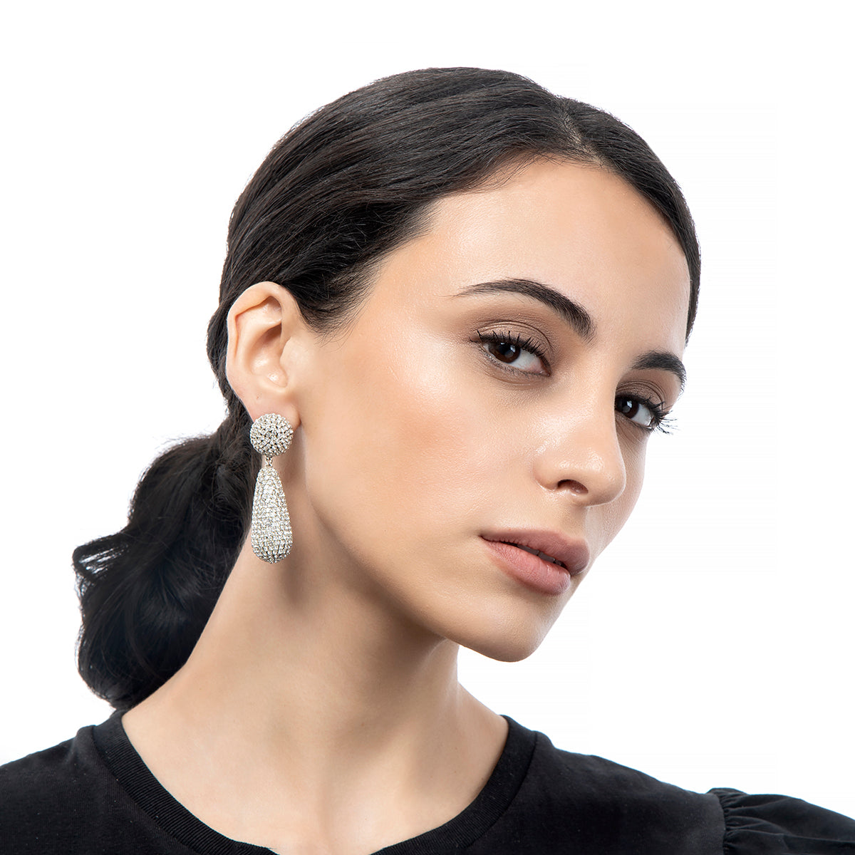 Deepa Gurnani Emely Earrings in Silver colour