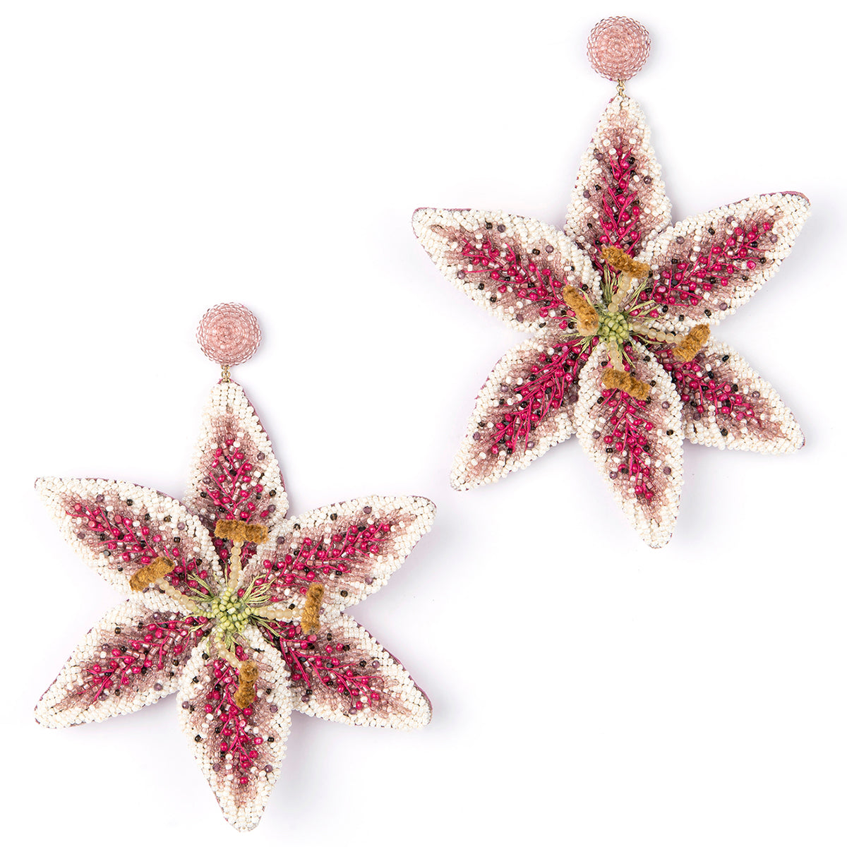 Deepa Gurnani Handmade Fuschia Palesa Earrings