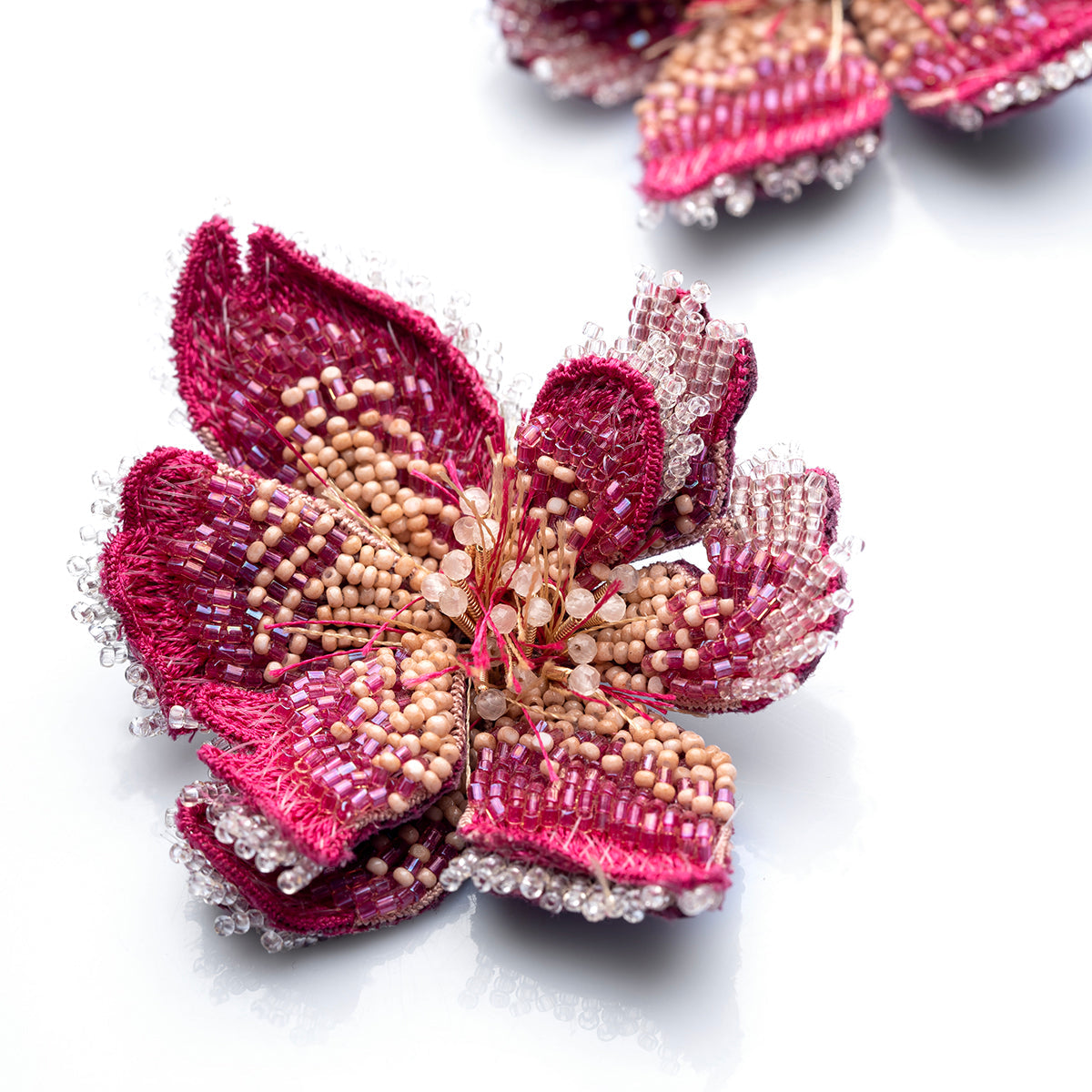 Deepa Gurnani Handmade Fuchsia Azealia Earrings