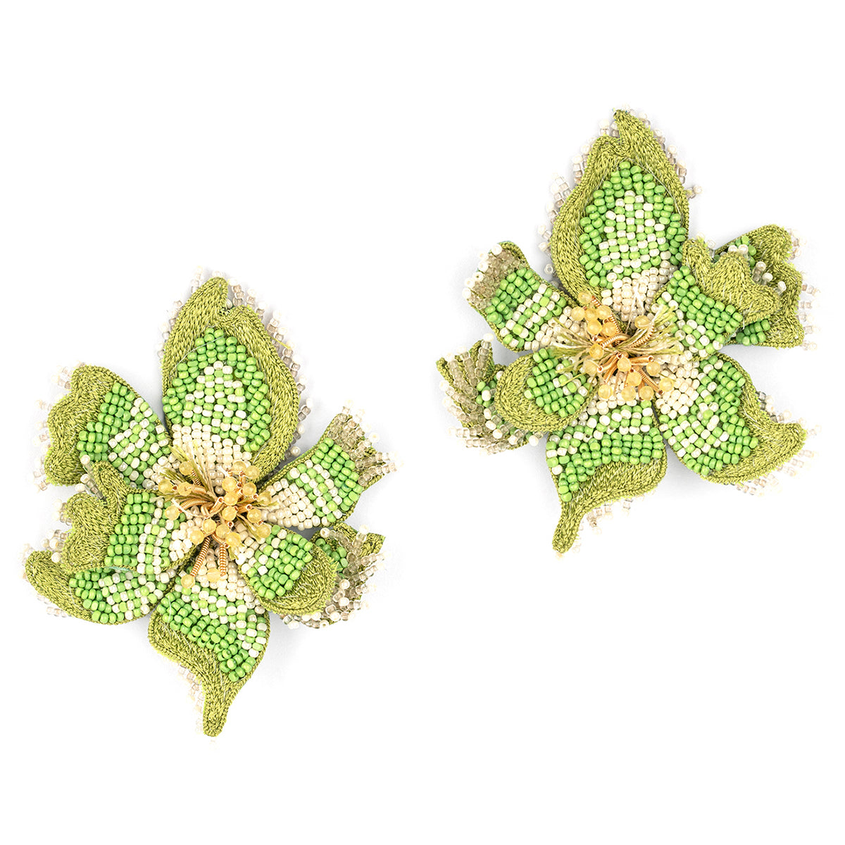 Deepa Gurnani handmade the Azealia earrings in green color