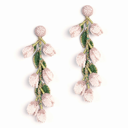 Deepa Gurnani Handmade Baby Pink Madelief Earrings
