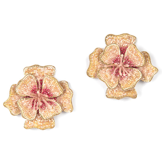 Deepa Gurnani handmade the Mazee earrings in baby pink color