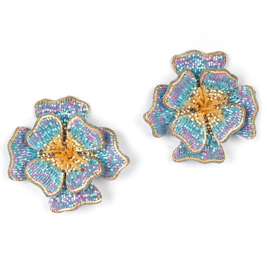 Deepa Gurnani handmade the Mazee earrings in turquoise color