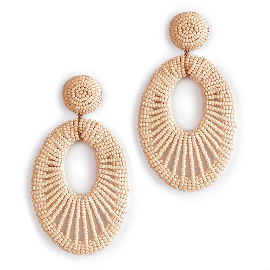 Deepa Gurnani handmade Alder Earrings in Beige color