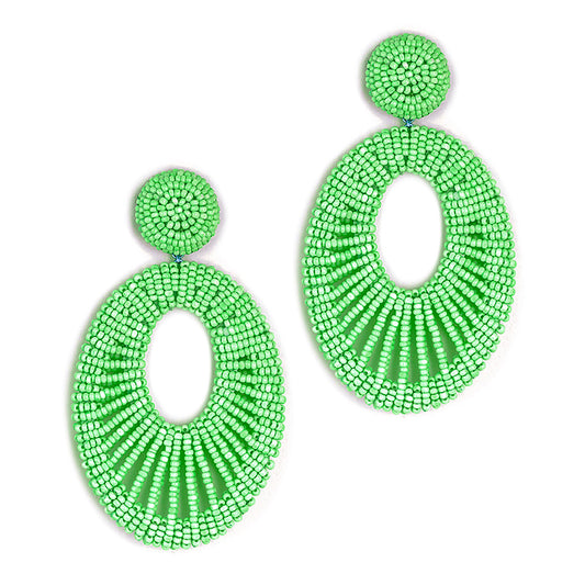 Deepa Gurnani handmade Alder Earrings in Green color