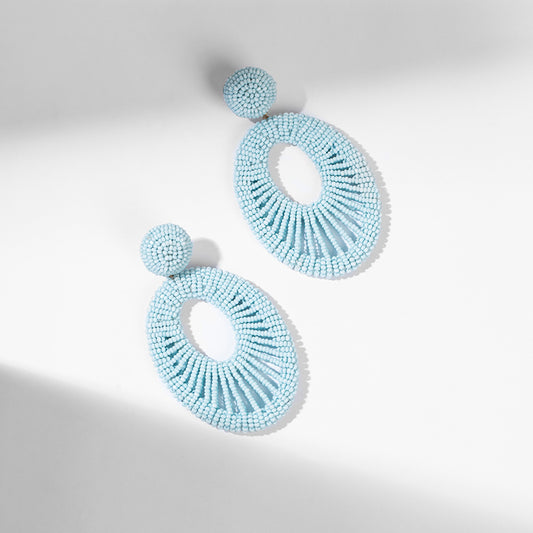 Deepa Gurnani Handmade Alder Earrings in Powder Blue color