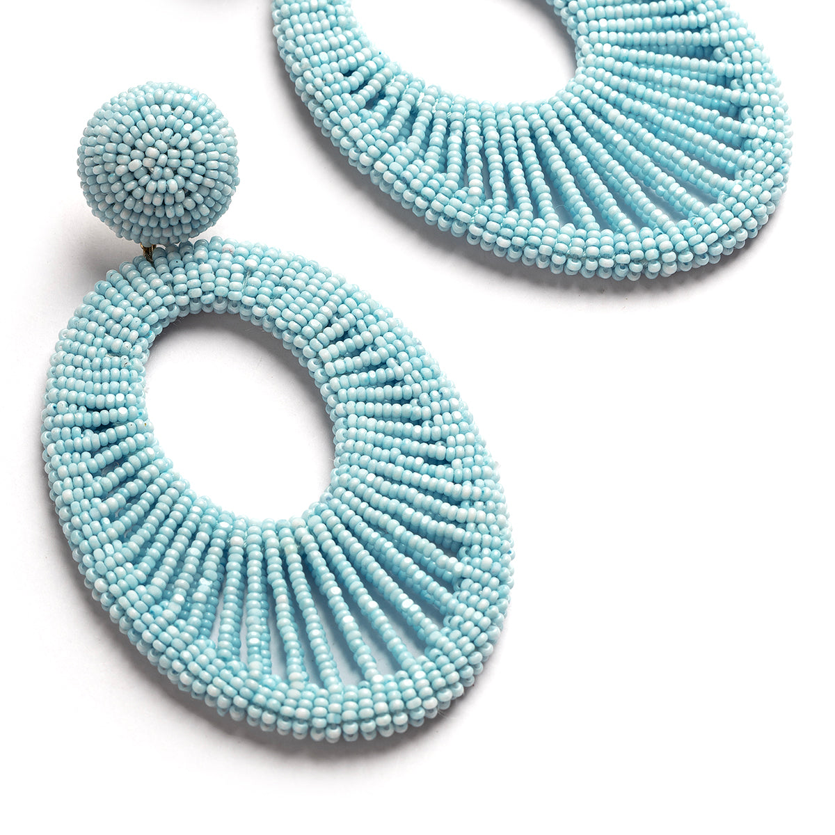 Deepa Gurnani handmade the Cypress earrings in baby blue color