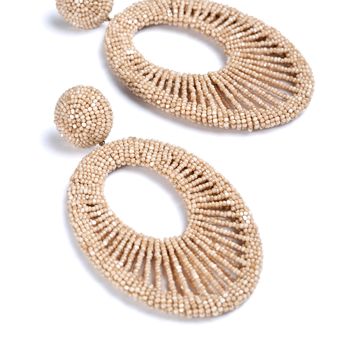 Deepa Gurnani Handmade Cypress Earrings in Beige color