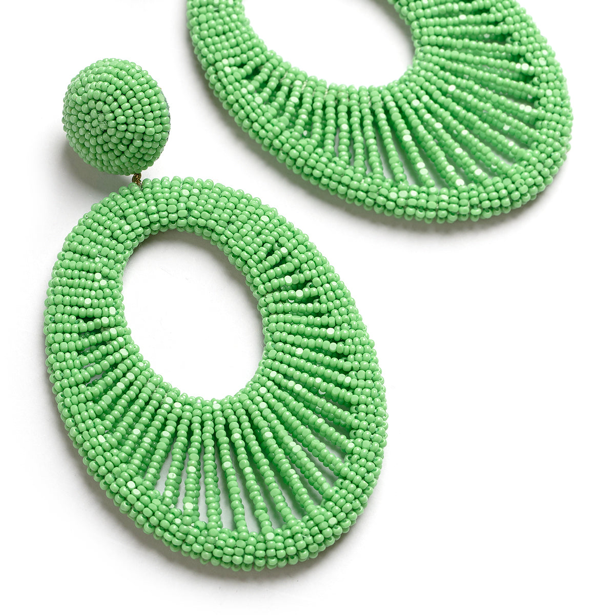 Deepa Gurnani handmade the Cypress earrings in green color