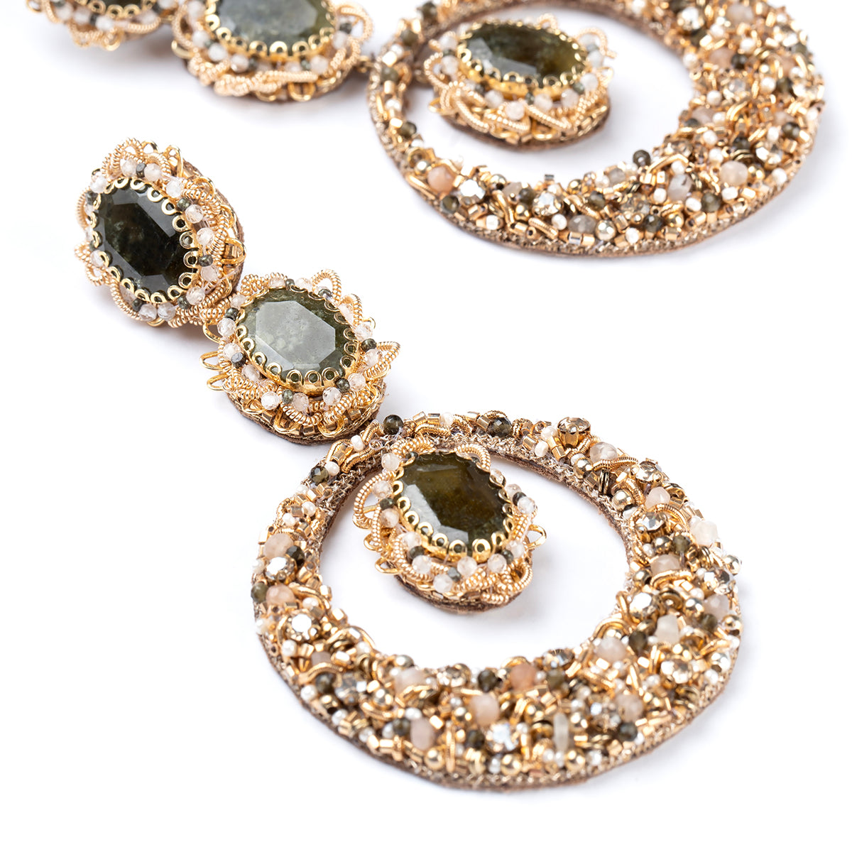 Deepa Gurnani Isabella Earring in Olive color