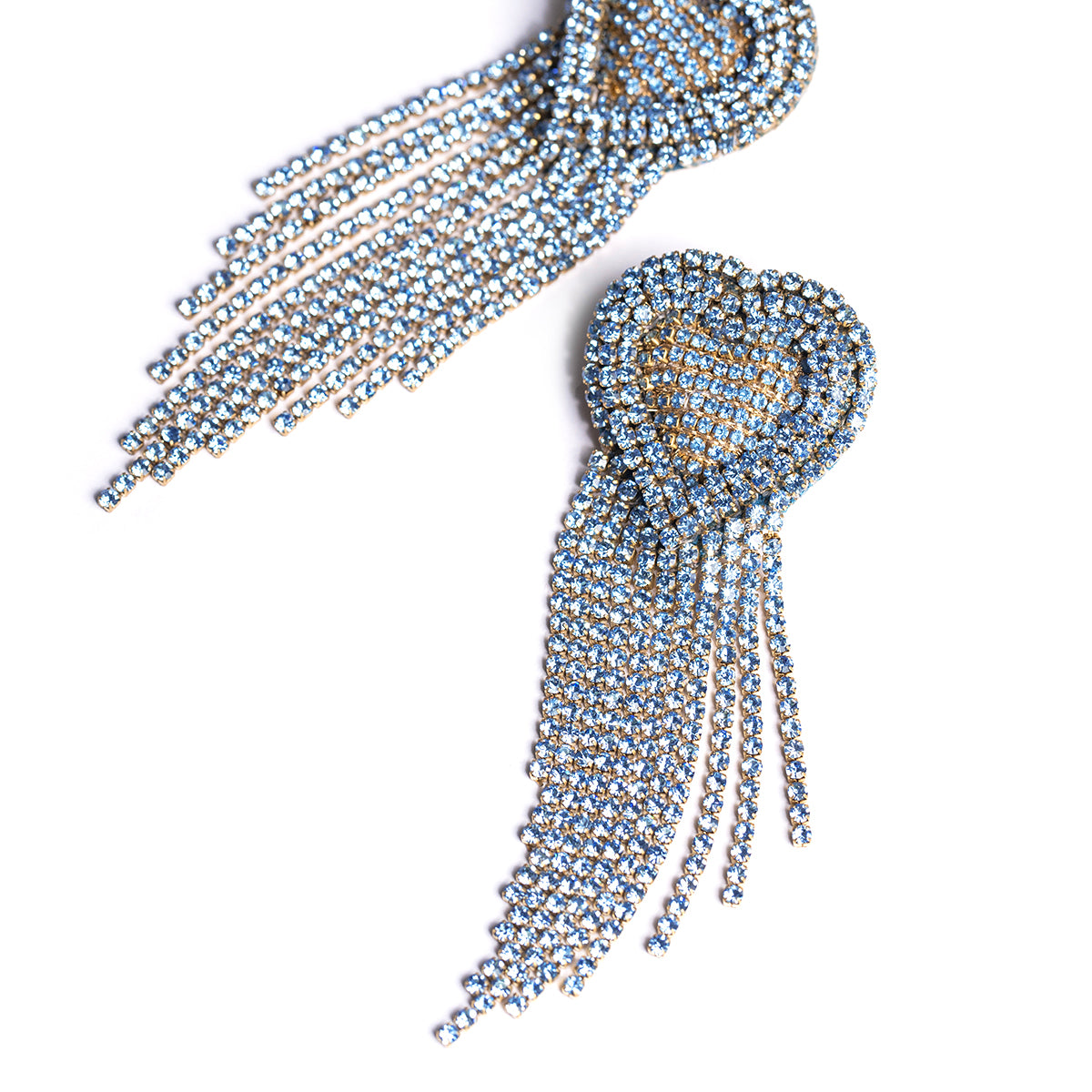 Deepa Gurnani handmade the Kaylie earrings in blue color