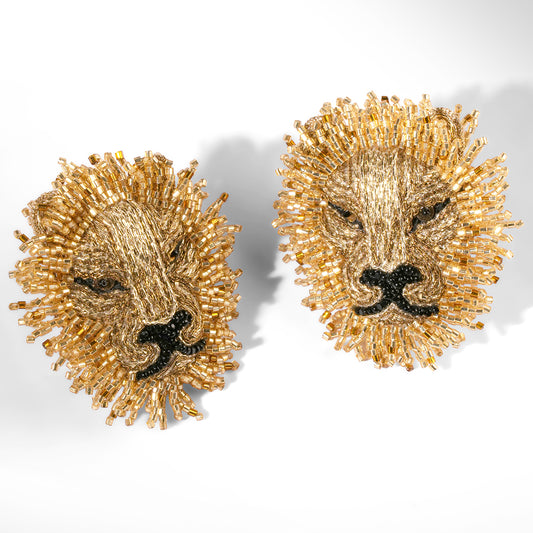 Deepa Gurnani Mini Lion Earrings