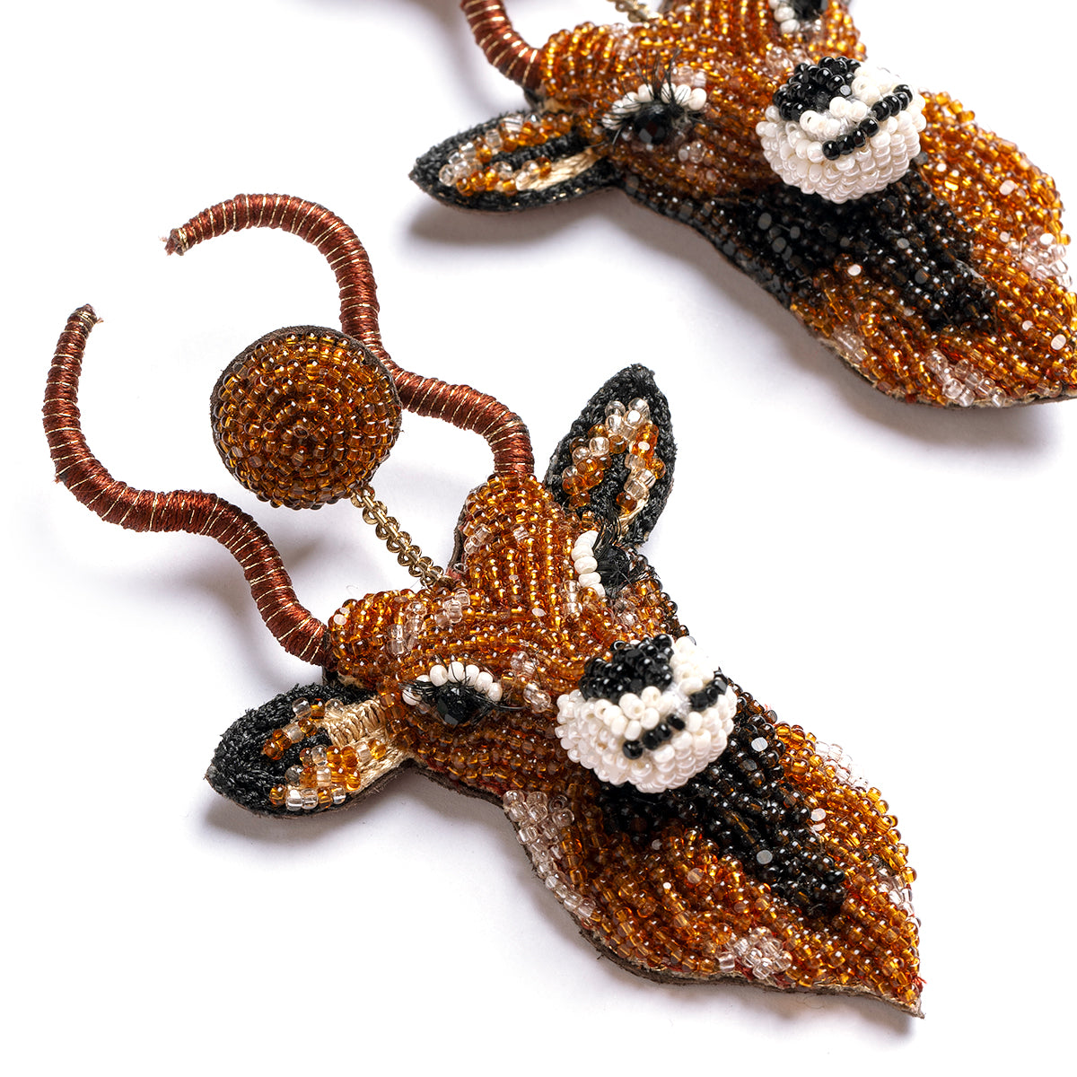 Deepa Gurnani handmade the Antelope earrings in Brown color