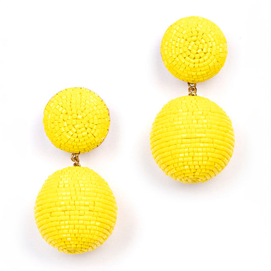 Deepa Gurnani handmade the Nica earrings in yellow color